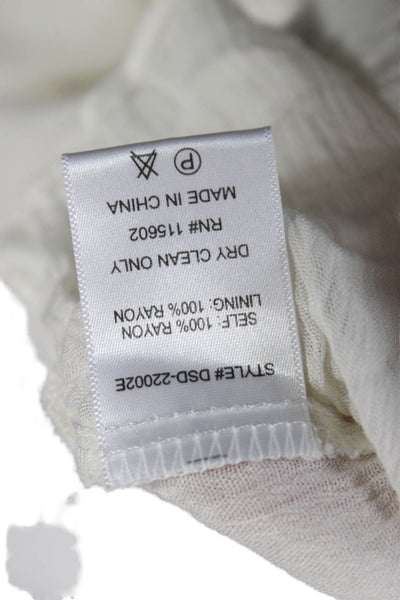Skylar + Madison Womens Mini Dress White Rayon Short Sleeve Round Neck Size S