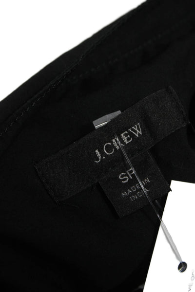 J Crew Womens Petite Fit & Flare Black Collared Short Sleeve Dress Size S