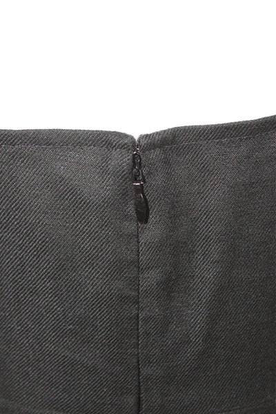 J Crew Womens Overall Dress Black Linen Square Neck Sleeveless Zip Size 2