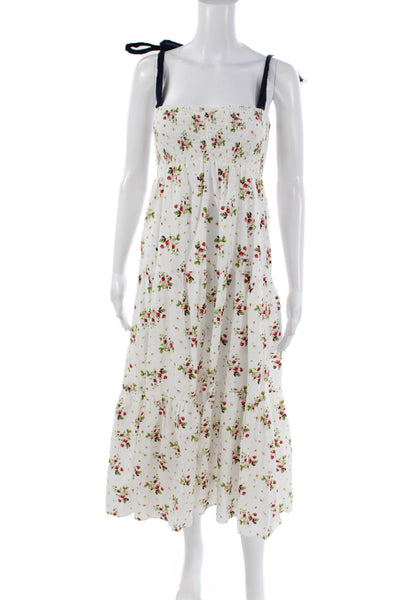 J Crew Women Maxi Dress White Lyocell Square Neck Sleeveless Size XS