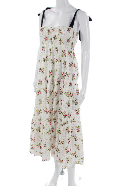 J Crew Women Maxi Dress White Lyocell Square Neck Sleeveless Size XS