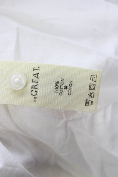 The Great Women A-Line Dress White Argyle Short Sleeve Size 0
