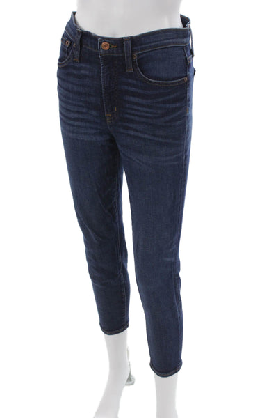 J Crew Womens Skinny Blue Jeans Low Rise Petite Cotton Blend Size 27