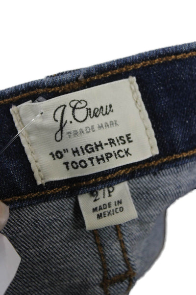 J Crew Womens Skinny Blue Jeans Low Rise Petite Cotton Blend Size 27