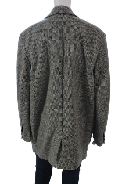 Marant Etoile Women Herringbone Wool Blazer Black Button Long Sleeve Size 38