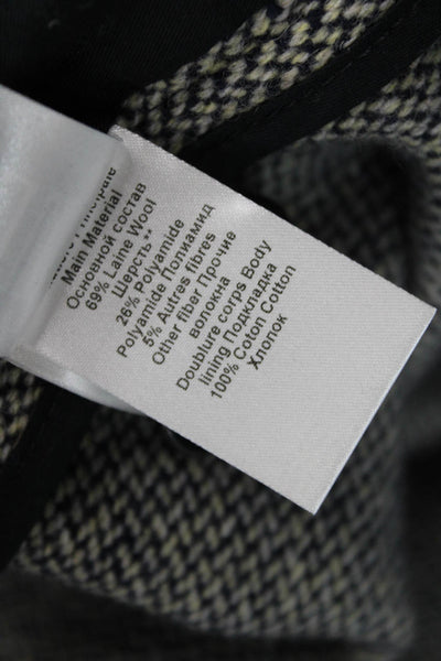 Marant Etoile Women Herringbone Wool Blazer Black Button Long Sleeve Size 38