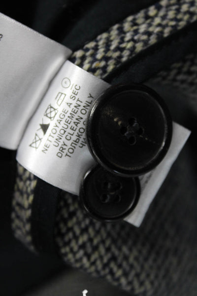 Marant Etoile Women Herringbone Wool Blazer Black Button Long Sleeve Size 38
