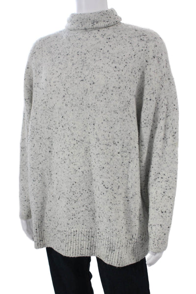 Zara Women Pullover Turtleneck Gray Cashmere Blend Long Sleeve Size L