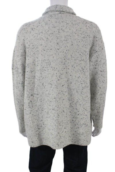 Zara Women Pullover Turtleneck Gray Cashmere Blend Long Sleeve Size L