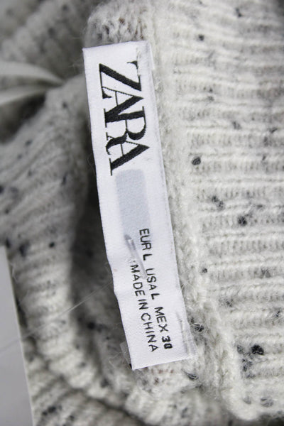 Zara Women Pullover Turtleneck Gray Cashmere Blend Long Sleeve Size L