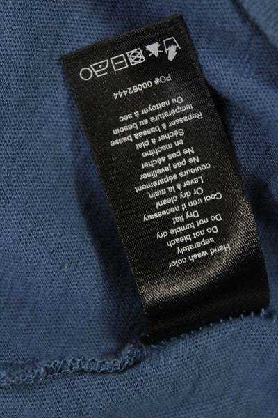 Rag & Bone Mens Collared Linen Polo Short Sleeve Blue Size M
