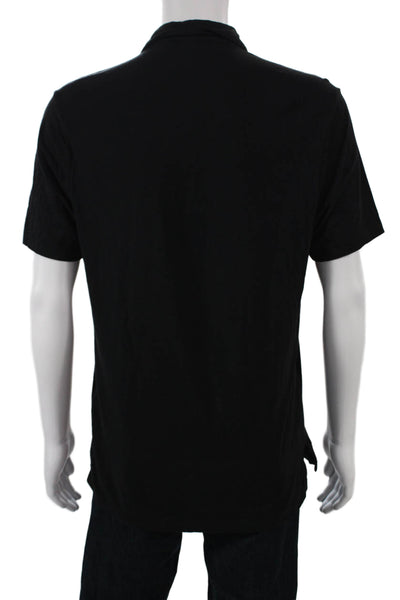 Paige Mens Black Cotton Collared Short Sleeve Polo Size M