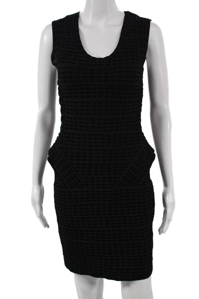 Alberto Makali Women Bodycon Black Rayon Scoop Neck Sleeveless Dress Size L