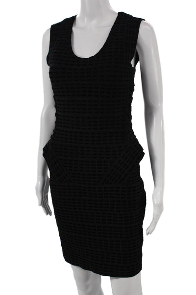 Alberto Makali Women Bodycon Black Rayon Scoop Neck Sleeveless Dress Size L