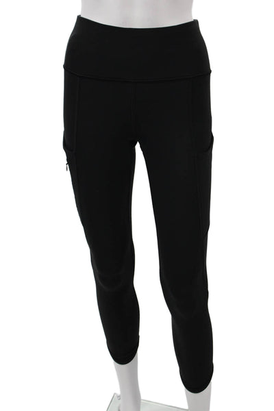 Athleta Womens Capri Leggings Black Nylon Pull On Size XS