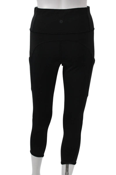 Athleta Womens Capri Leggings Black Nylon Pull On Size XS