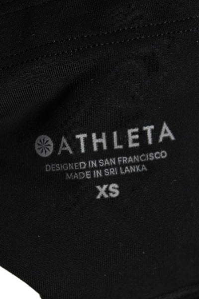 Athleta Womens Capri Leggings Black Nylon Pull On Size XS