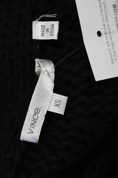 Vince Womens Black Wool Collared 3/4 Sleeve Cardigan Size XS