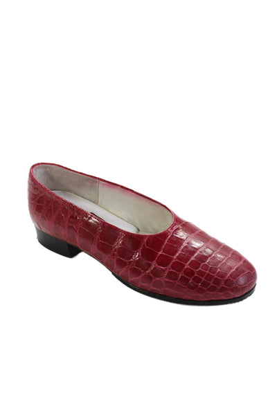 Maylin Womens Crocodile Print Slide On Ballet Flats Pink Size 38 8
