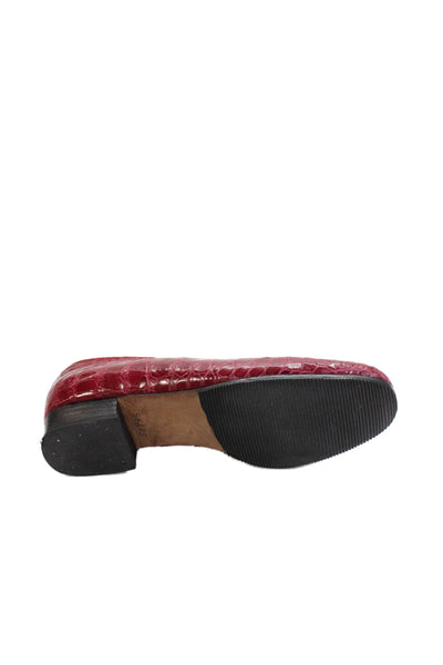 Maylin Womens Crocodile Print Slide On Ballet Flats Pink Size 38 8