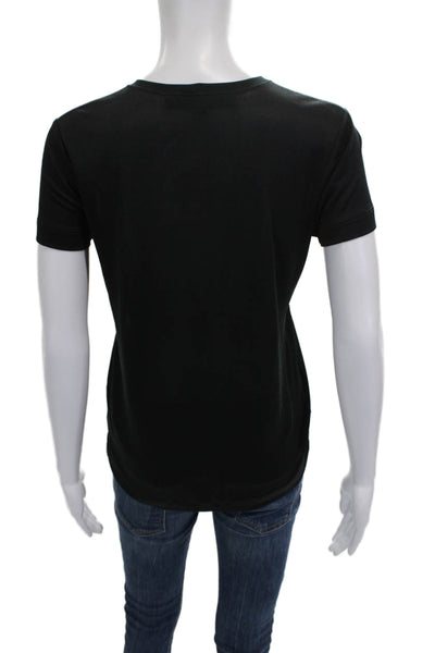 Morgane Le Fay Women Black Crew Neck Short Sleeve T-Shirt Size S