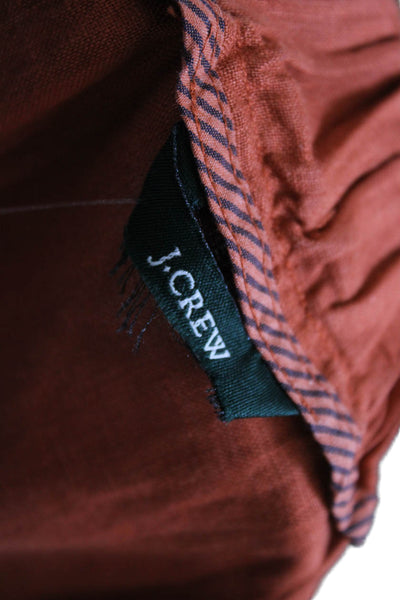 J Crew Womens Orange Linen A-Line Drawstring Skirt Short Size S