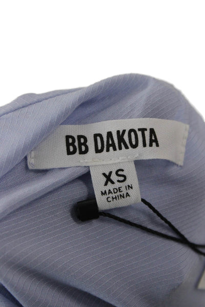 BB Dakota Women Blue Off Shoulder Rayon Short Sleeve Blouse Size XS
