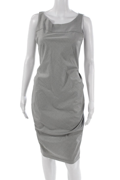 Cynthia Steffe Women Sheath Dress Gray Wool Boat Neck Knee-Length Size 4