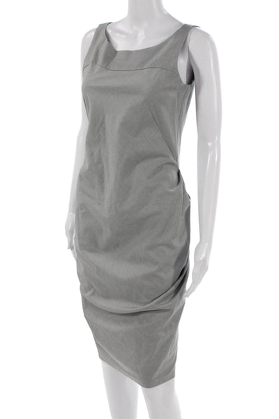 Cynthia Steffe Women Sheath Dress Gray Wool Boat Neck Knee-Length Size 4