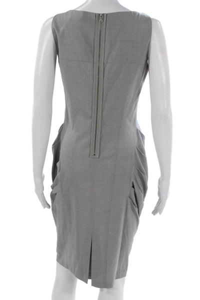 Cynthia Steffe Women Sheath Dress Gray Wool Boat Neck Knee-Length Size 4