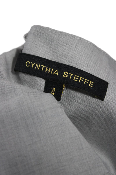Cynthia Steffe Women Sheath Dress Gray Wool Boat Neck Knee-Length Size 4