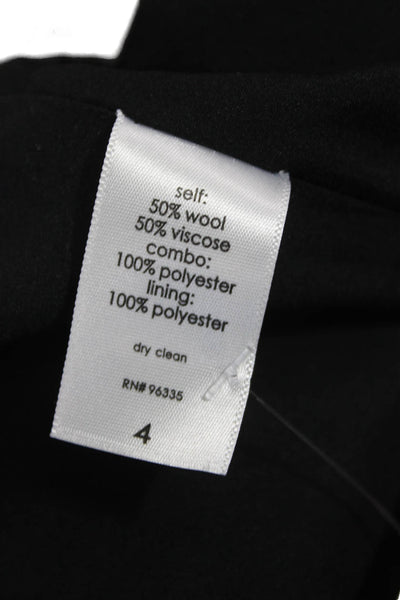 Susana Monaco Women Fit & Flare Dress Black Wool Short Sleeve Round Neck Size 4