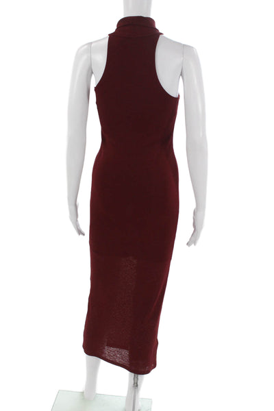 MNG Womens Bodycon Red Sleeveless Cowl Neck Polyester Maxi Dress Size 4