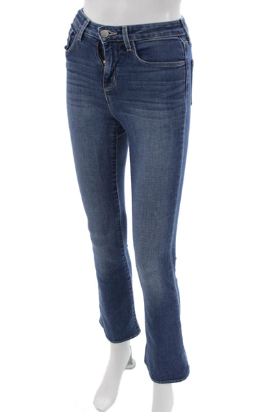 L Agence Womens Bootcut Jeans Blue Cotton High Rise Button Size 23