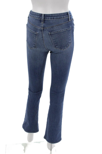 L Agence Womens Bootcut Jeans Blue Cotton High Rise Button Size 23
