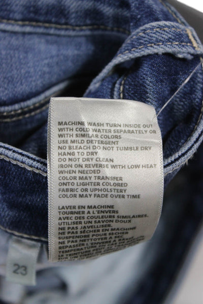 L Agence Womens Bootcut Jeans Blue Cotton High Rise Button Size 23
