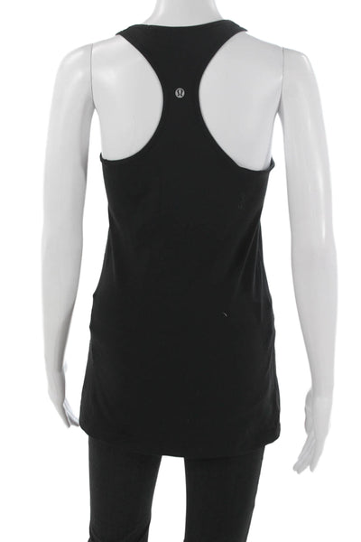 Lululemon Womens Basic Tank Black Scoop Neck Polyester Blend Sleeveless Size 8