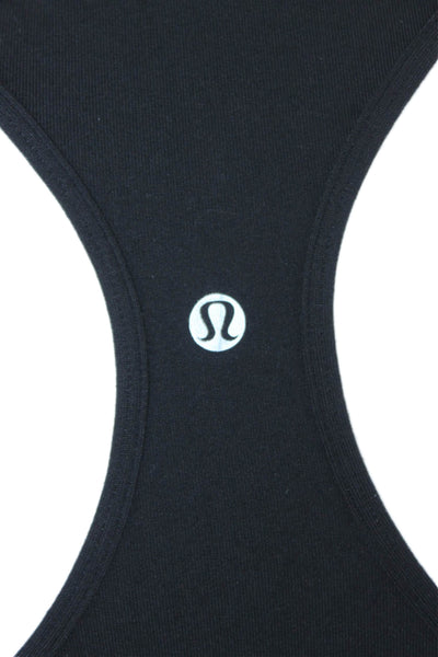 Lululemon Womens Basic Tank Black Scoop Neck Polyester Blend Sleeveless Size 8