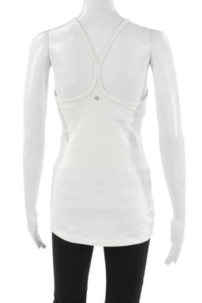 Lululemon Women Basic Sleeveless Scoop Neck Nylon Tank White Size 8