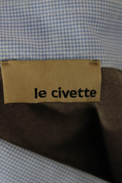 Le Civette Mens Brown Cotton Collared Polo Short Sleeve Size S