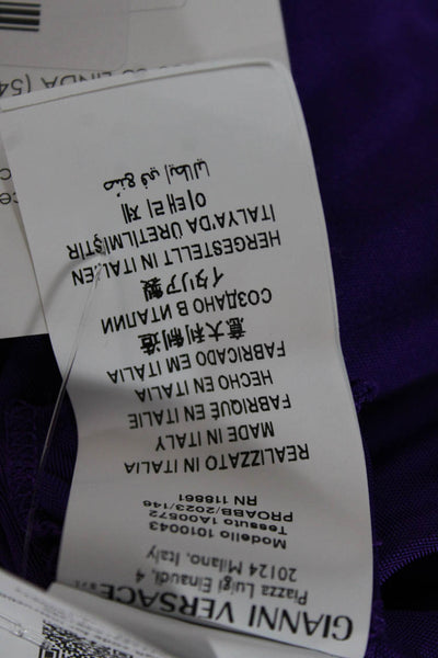 Versace Women Bodycon Purple Viscose Longsleeve Zip Dress Size 6