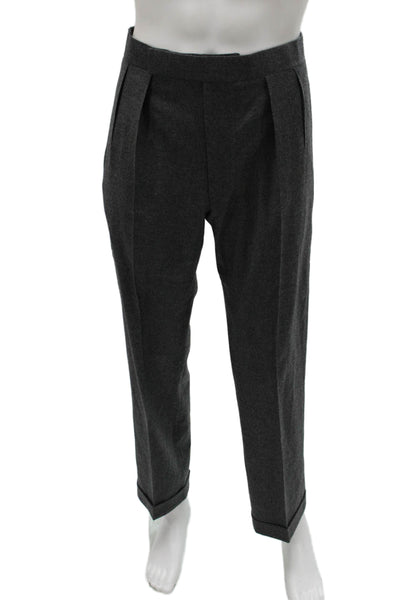 Partito Philadelphia Mens Dress Pants Gray Wool Blend Zip Size 32