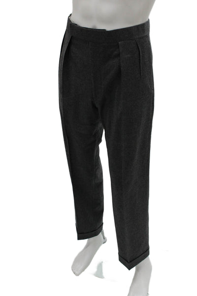 Partito Philadelphia Mens Dress Pants Gray Wool Blend Zip Size 32