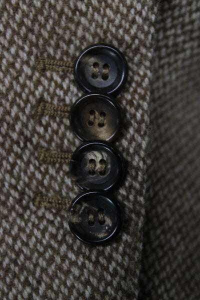 Franck Namani Mens Tweed Brown Blazer Solid Size 38