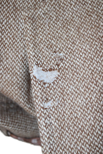 Franck Namani Mens Tweed Brown Blazer Solid Size 38