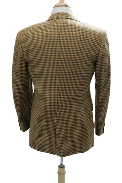 Partito Philadelphia Mens Blazer Brown Check Polyester Size 38