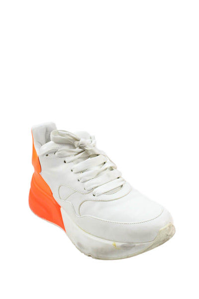 Alexander McQueen Womens Leather Oversized Runner Sneakers White Size 40 10