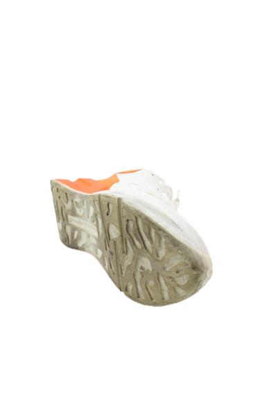 Alexander McQueen Womens Leather Oversized Runner Sneakers White Size 40 10