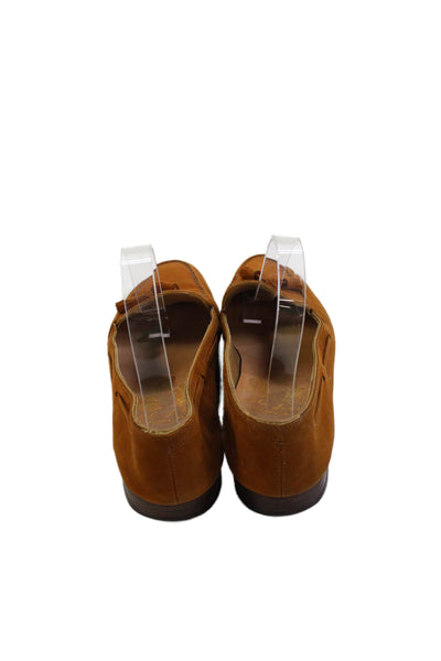 John Lobb Womens Suede Tassel Detail Loafers Shoes Chestnut Brown Size 8.5