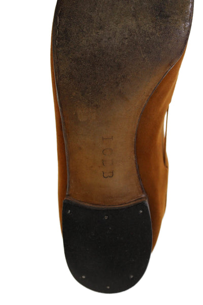 John Lobb Womens Suede Tassel Detail Loafers Shoes Chestnut Brown Size 8.5